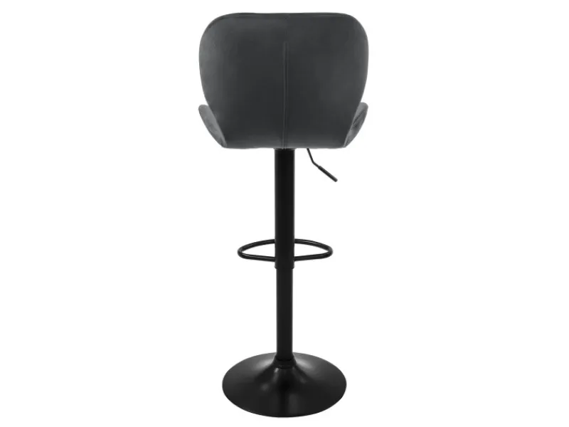 New ML-Design Barhocker 4Er Set aus Samt Grau Gepolsterter Drehbar Hocker Grau-Schwarz