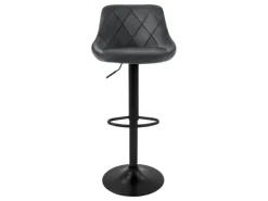 Hot ML-Design Barhocker 4Er Set aus Samt Grau mit Rückenlehne Drehbar Grau-Schwarz
