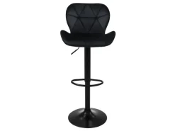 ML-Design Barhocker 2Er Set Samt Schwarz Gepolsterter Barstuhl mit Rückenlehne< Kücheninseln