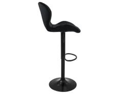 ML-Design Barhocker 2Er Set Samt Schwarz Gepolsterter Barstuhl mit Rückenlehne< Kücheninseln