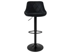 Sale ML-Design Barhocker 2Er Set aus Samt Schwarz mit Rückenlehne und Fußstütze