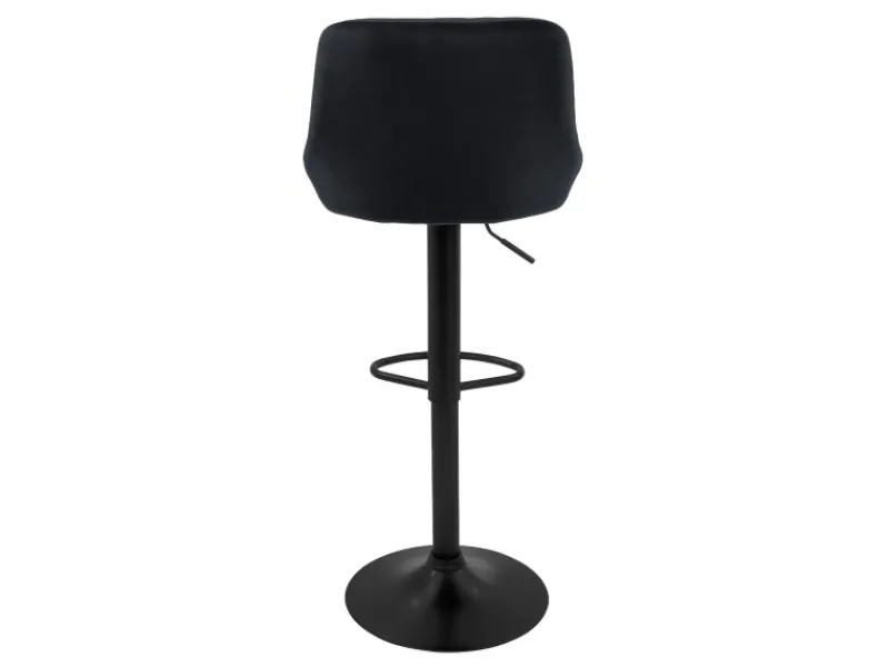 Sale ML-Design Barhocker 2Er Set aus Samt Schwarz mit Rückenlehne und Fußstütze
