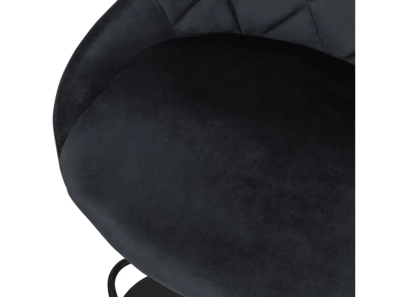 Sale ML-Design Barhocker 2Er Set aus Samt Schwarz mit Rückenlehne und Fußstütze