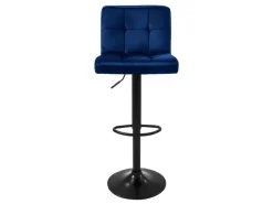 ML-Design Kücheninseln<Barhocker 2Er Set aus Samt Blau Gepolsterter Barstuhl mit Rückenlehne