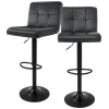 New ML-Design Barhocker 2Er Set aus Samt Grau Gepolsterter Barstuhl mit Rückenlehne
