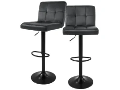 New ML-Design Barhocker 2Er Set aus Samt Grau Gepolsterter Barstuhl mit Rückenlehne