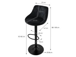 New ML-Design Barhocker 4Er Set aus Samt Gepolsterter Drehbar Schwarz