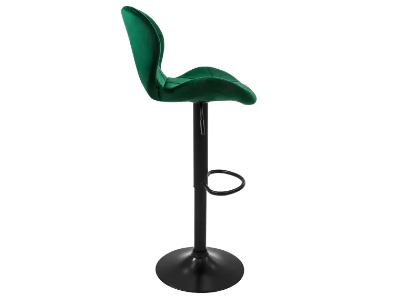 Hot ML-Design Barhocker 2Er Set aus Samt Grün Gepolsterter Barstuhl mit Fußstütze