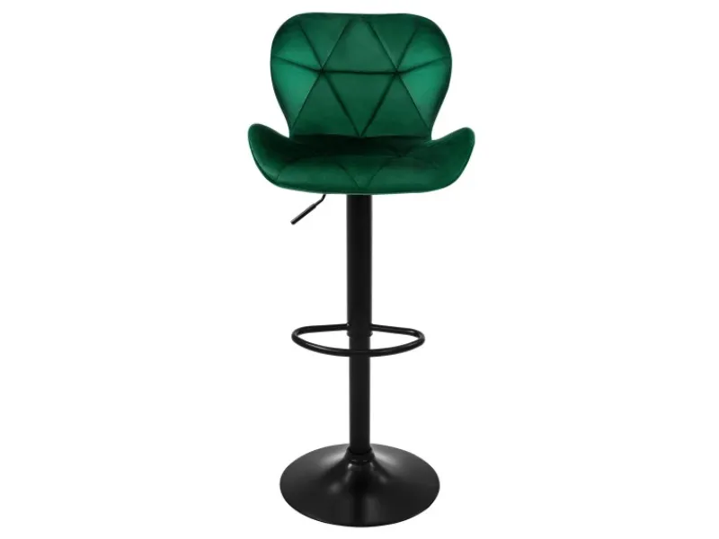 Hot ML-Design Barhocker 2Er Set aus Samt Grün Gepolsterter Barstuhl mit Fußstütze