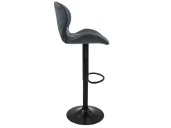 ML-Design Kücheninseln<Barhocker 2Er Set aus Kunstleder Anthrazit mit Rückenlehne Fußstütze