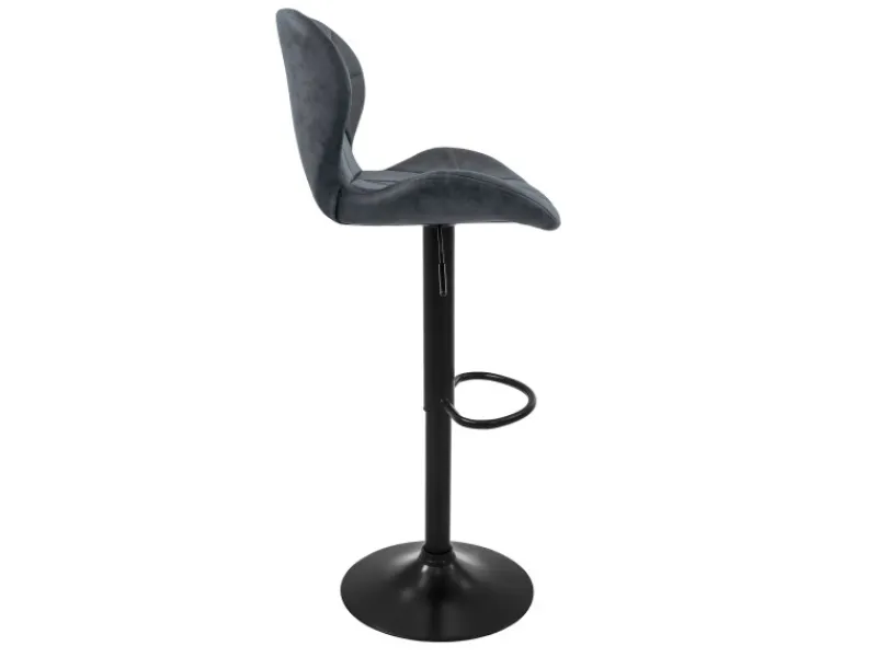 ML-Design Kücheninseln<Barhocker 2Er Set aus Kunstleder Anthrazit mit Rückenlehne Fußstütze
