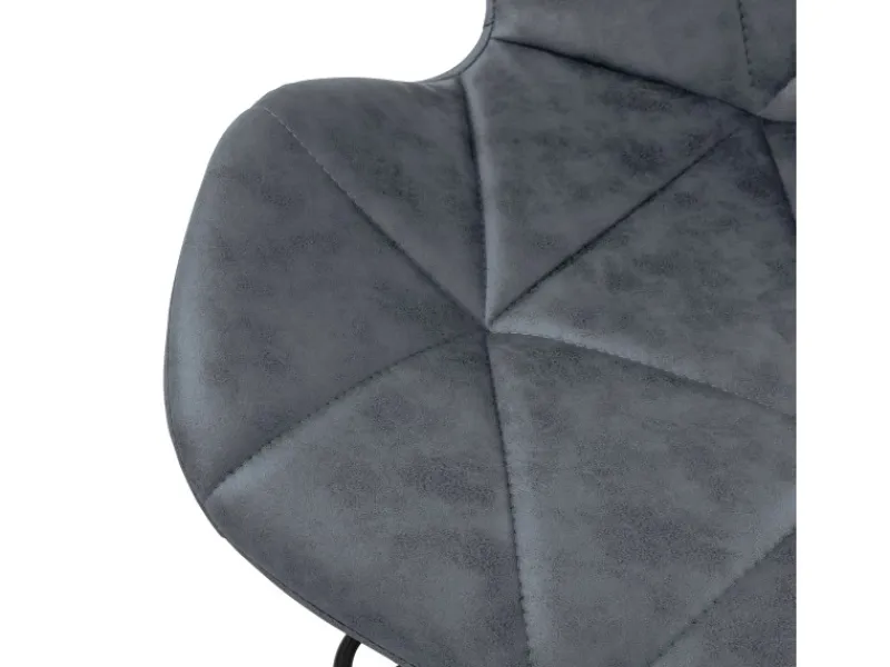 ML-Design Kücheninseln<Barhocker 2Er Set aus Kunstleder Anthrazit mit Rückenlehne Fußstütze
