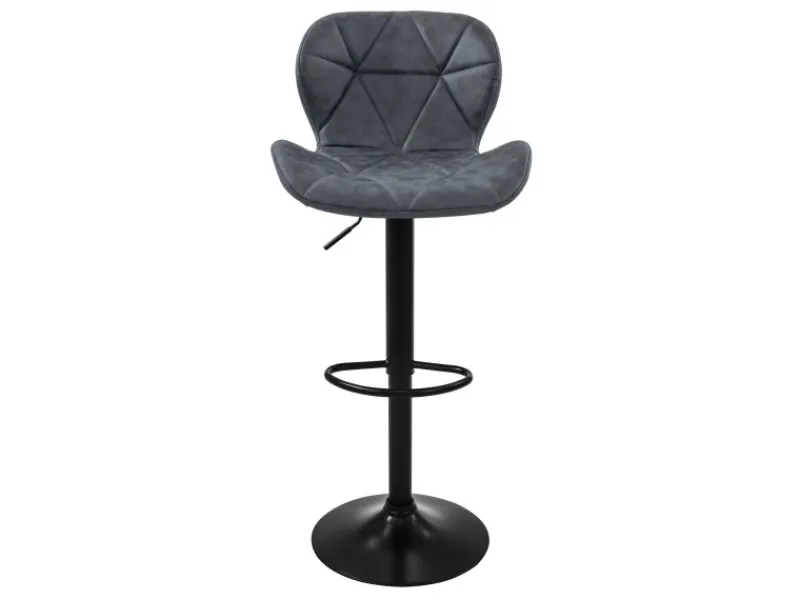 ML-Design Kücheninseln<Barhocker 2Er Set aus Kunstleder Anthrazit mit Rückenlehne Fußstütze