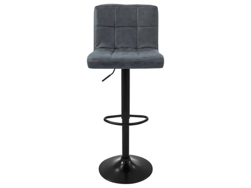 ML-Design Kücheninseln<Barhocker 4Er Set aus Kunstleder Anthrazit mit Rückenlehne Fußstütze
