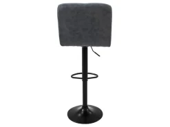 ML-Design Kücheninseln<Barhocker 4Er Set aus Kunstleder Anthrazit mit Rückenlehne Fußstütze