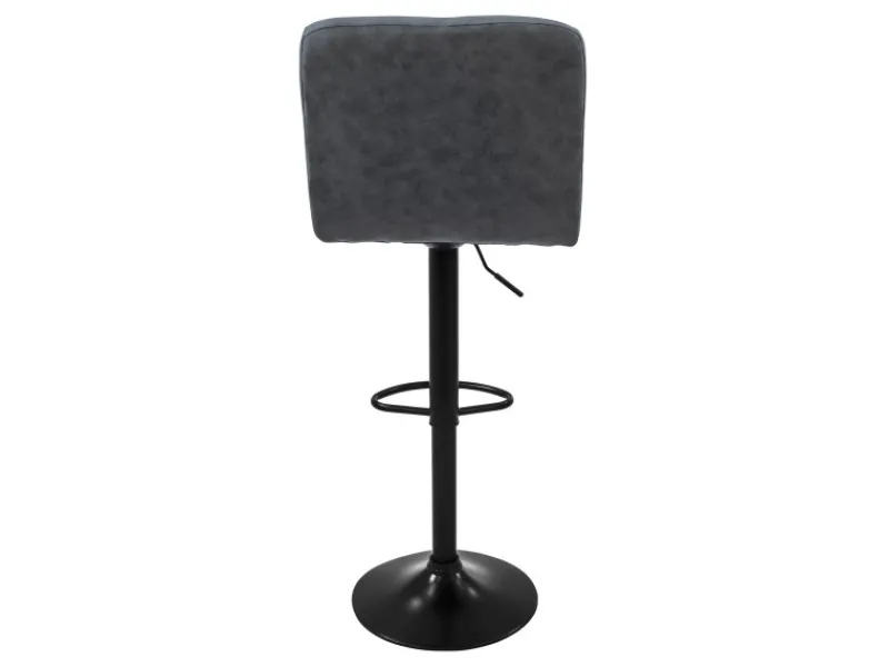 ML-Design Kücheninseln<Barhocker 4Er Set aus Kunstleder Anthrazit mit Rückenlehne Fußstütze