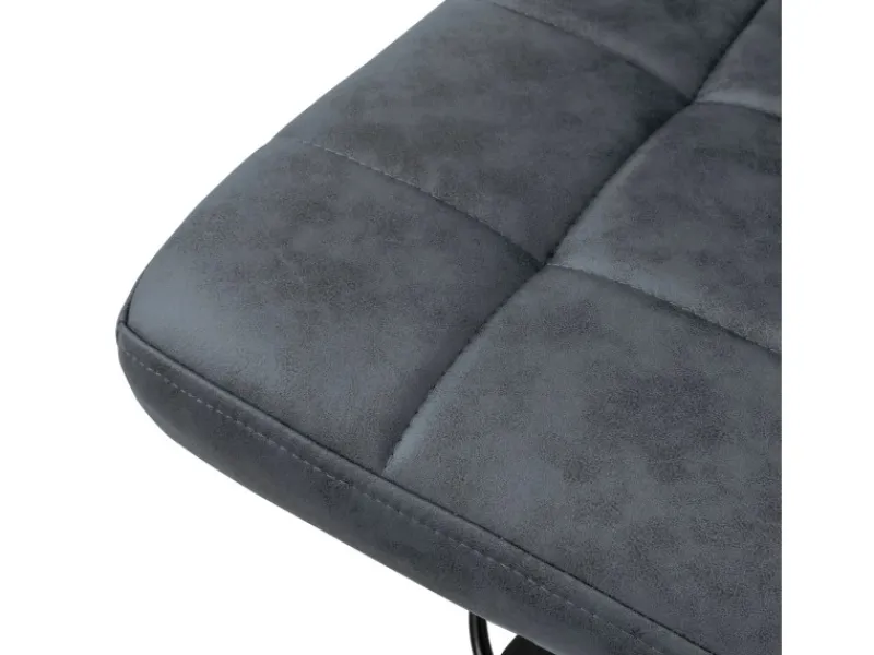ML-Design Kücheninseln<Barhocker 4Er Set aus Kunstleder Anthrazit mit Rückenlehne Fußstütze