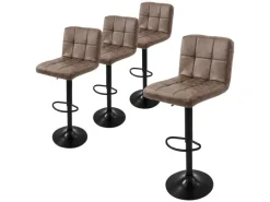 ML-Design Kücheninseln<Barhocker 4Er Set Bezug aus Kunstleder Braun Gepolsterter Barstuhl