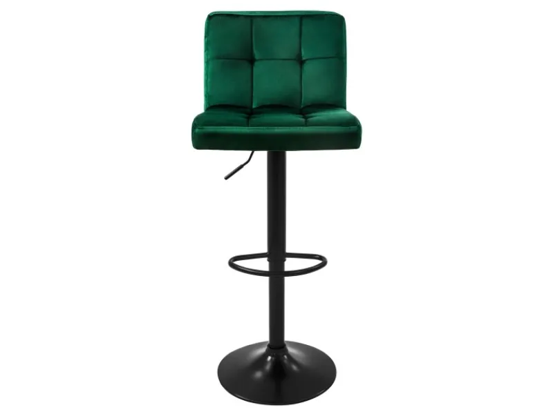 Discount ML-Design Barhocker 2Er Set aus Samt Grün Gepolsterter Barstuhl mit Rückenlehne