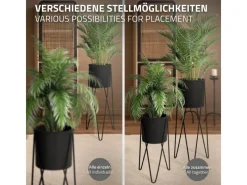 Hot ML-Design Blumenständer 2Er Set Schwarz 27x27x48,5 cm 35,5x34x75 cm aus Stahl