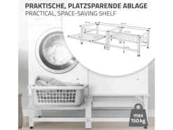 ML-Design Doppel Waschmaschinen-Untergestell 2 Ausziehbaren Ablagen Weiß Stahl< Waschmaschinen
