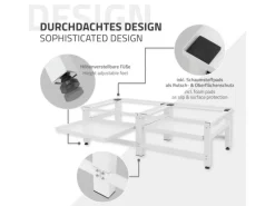 ML-Design Doppel Waschmaschinen-Untergestell 2 Ausziehbaren Ablagen Weiß Stahl< Waschmaschinen