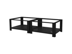 New ML-Design Doppel Waschmaschinen Untergestell 2 Ablagen Schwarz 128x54 cm Stahl