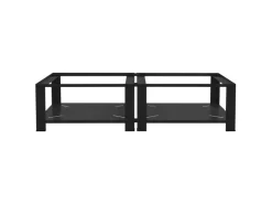 New ML-Design Doppel Waschmaschinen Untergestell 2 Ablagen Schwarz 128x54 cm Stahl