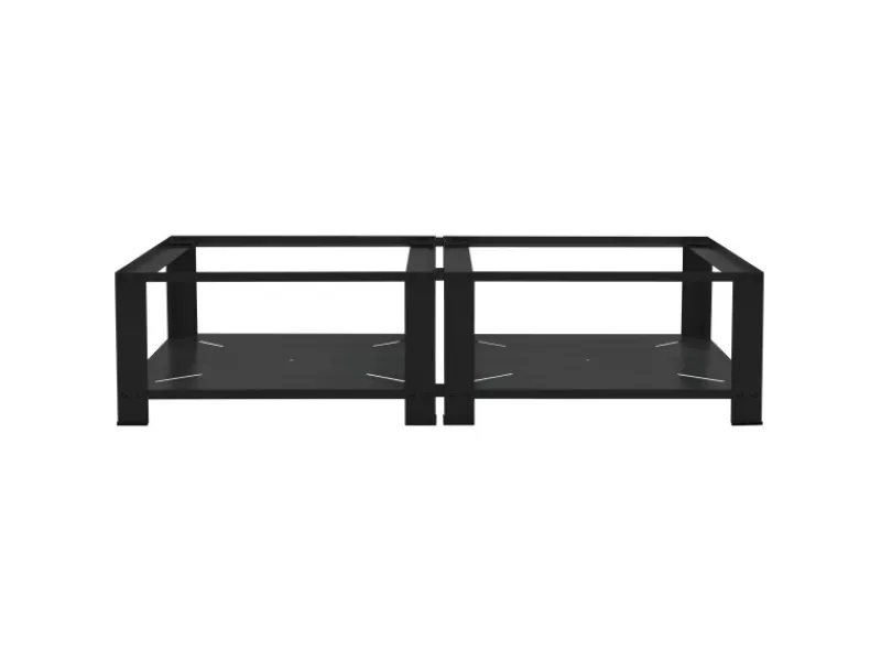 New ML-Design Doppel Waschmaschinen Untergestell 2 Ablagen Schwarz 128x54 cm Stahl