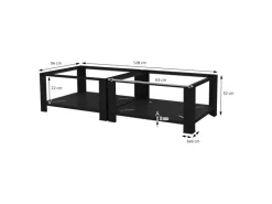 New ML-Design Doppel Waschmaschinen Untergestell 2 Ablagen Schwarz 128x54 cm Stahl