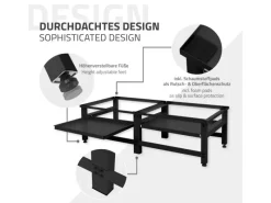 ML-Design Waschmaschinen<Doppel Waschmaschinen Untergestell mit 2 Ausziehbaren Ablagen Schwarz
