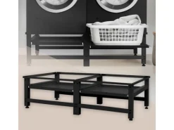 ML-Design Waschmaschinen<Doppel Waschmaschinen Untergestell mit 2 Ausziehbaren Ablagen Schwarz