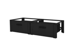Discount ML-Design Doppel Waschmaschinen Untergestell Schubladen Schwarz 128x53,5x31,5cm
