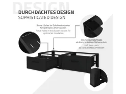 Discount ML-Design Doppel Waschmaschinen Untergestell Schubladen Schwarz 128x53,5x31,5cm