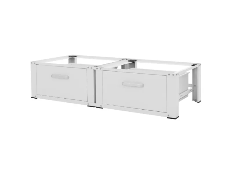 Online ML-Design Doppel Waschmaschinen Untergestell 2 Schubladen Weiß 128x53,5x31,5 cm
