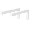New ML-Design 2Er Set Wandkonsole Winkel L-Form für Waschtisch 350x150 mm Weiß Stahl