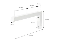 New ML-Design 2Er Set Wandkonsole Winkel L-Form für Waschtisch 350x150 mm Weiß Stahl