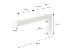 ML-Design 2Er Set Wandkonsole Winkel L-Form für Waschtisch 300x150 mm Weiß Stahl< Küchenregale
