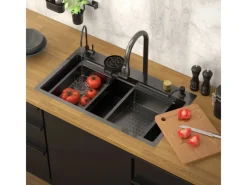 Clearance ML-Design Multifunktionale Spülbecken Edelstahl 80x46 cm Anthrazit Rechteckig