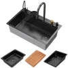 Sale ML-Design Multifunktionale Spülbecken Edelstahl 75x46 cm Anthrazit Rechteckig