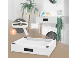 ML-Design Waschmaschinen<Verbindungsrahmen für Waschmaschine mit Ausziehbarer Schublade 60x55cm