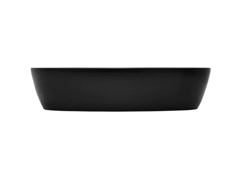 ML-Design Waschbecken aus Keramik Schwarz 605x385x140 mm Abgerundeten Ecken< Einhebelmischer