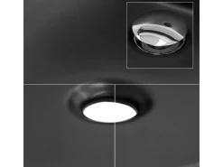 ML-Design Waschbecken aus Keramik Schwarz 605x385x140 mm Abgerundeten Ecken< Einhebelmischer