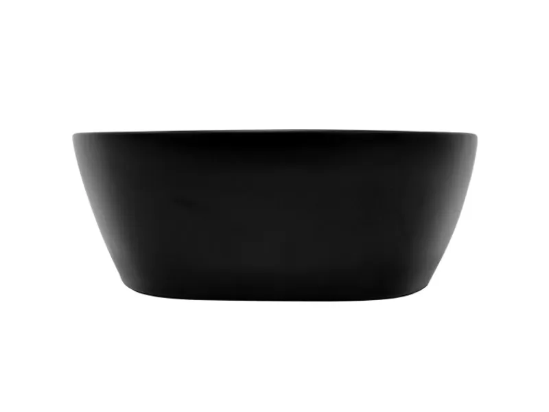 ML-Design Waschbecken aus Keramik Schwarz 605x385x140 mm Abgerundeten Ecken< Einhebelmischer