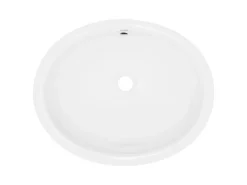 ML-Design Einhebelmischer<Waschbecken Keramik Weiß Glänzend 49x40,5 cm Oval und Ablaufgarnitur