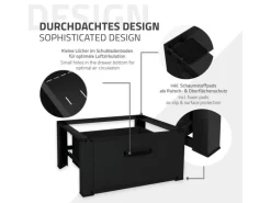 ML-Design Waschmaschinen Untergestell mit Schublade 63x54cm Stahl Schwarz 150kg< Waschmaschinen