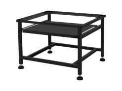 ML-Design Waschmaschinen<Waschmaschinen Untergestell mit Ausziehbarer Ablage Schwarz aus Stahl