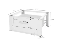 ML-Design Waschmaschinen Untergestell mit Schublade 63x54cm Stahl Weiß bis 150kg< Waschmaschinen