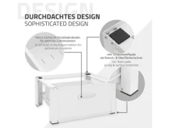 ML-Design Waschmaschinen Untergestell mit Schublade 63x54cm Stahl Weiß bis 150kg< Waschmaschinen