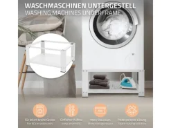 ML-Design Waschmaschinen Untergestell mit Ablage 63x54 cm Stahl Weiß bis 150kg< Waschmaschinen